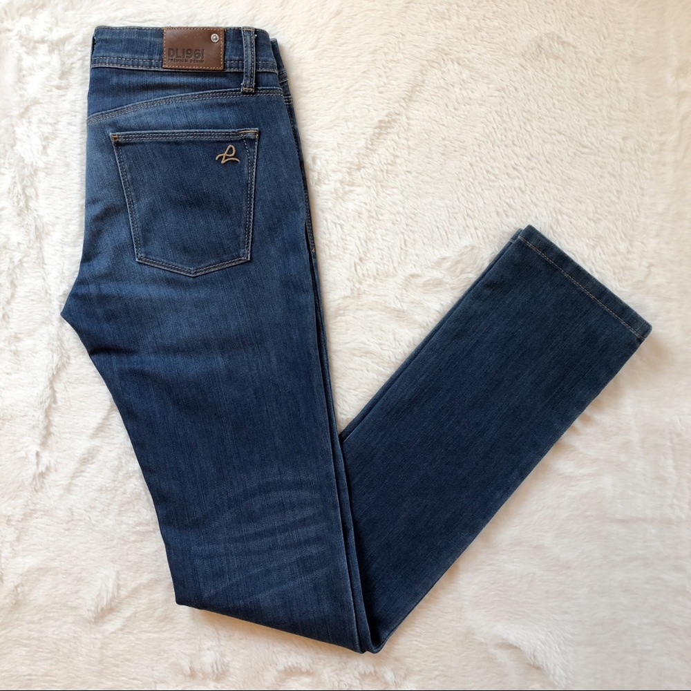 DL1961 Grace High Rise Straight Jeans Mosh Blue